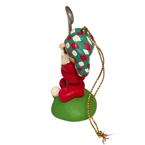 Vintage Avon Elves' Day Off Golf Christmas Ornament Resin/Plastic Blend - Picture 4 of 8